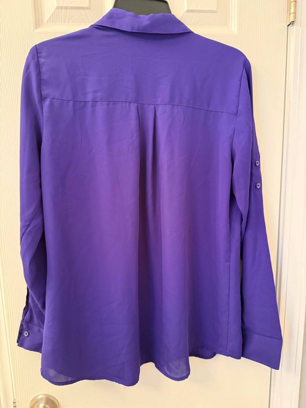 Express Violet Collared Button-Down Blouse - Picture 3 of 3